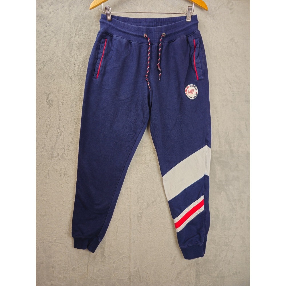 Born Fly Mens Blue Classic Fleece Sweatpants Joggers Medium Y2K Style